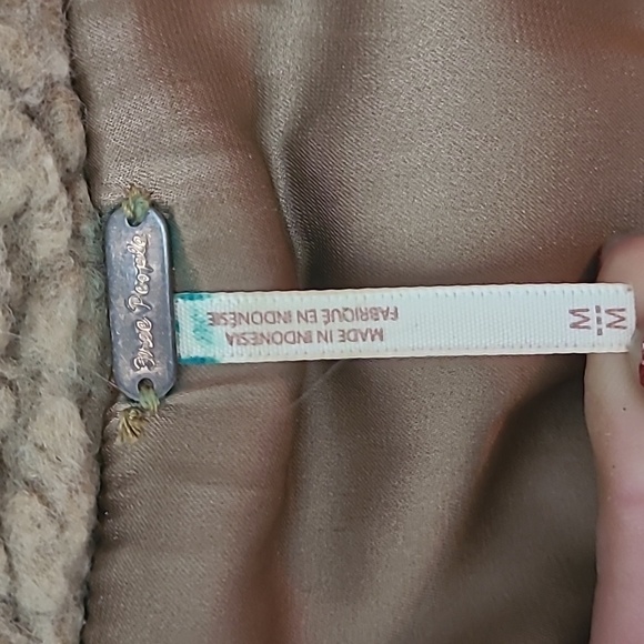 FREE PEOPLE So Soft Faux Shearling Sherpa Teddy Coat JACKET BROWN Womens Size M - Picture 15 of 17